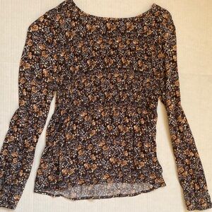 URBAN Romantics Black and Brown Floral Blouse